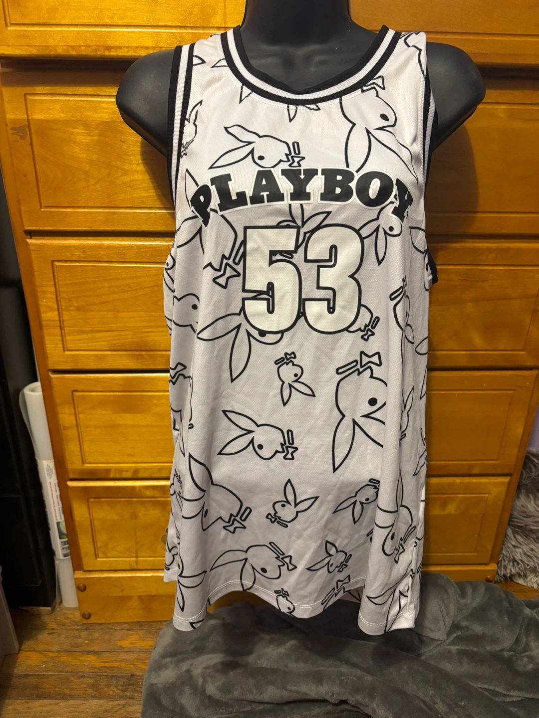 Playboy Bunny Jersey - White & Black - Size M