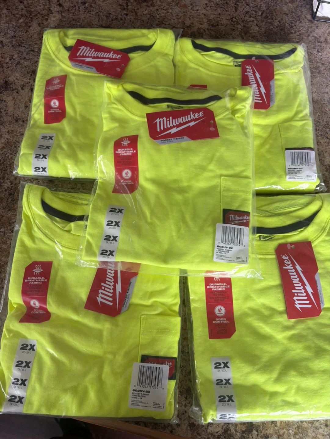 Milwaukee Hi-Vis Pocket T-Shirt - Yellow - 2X