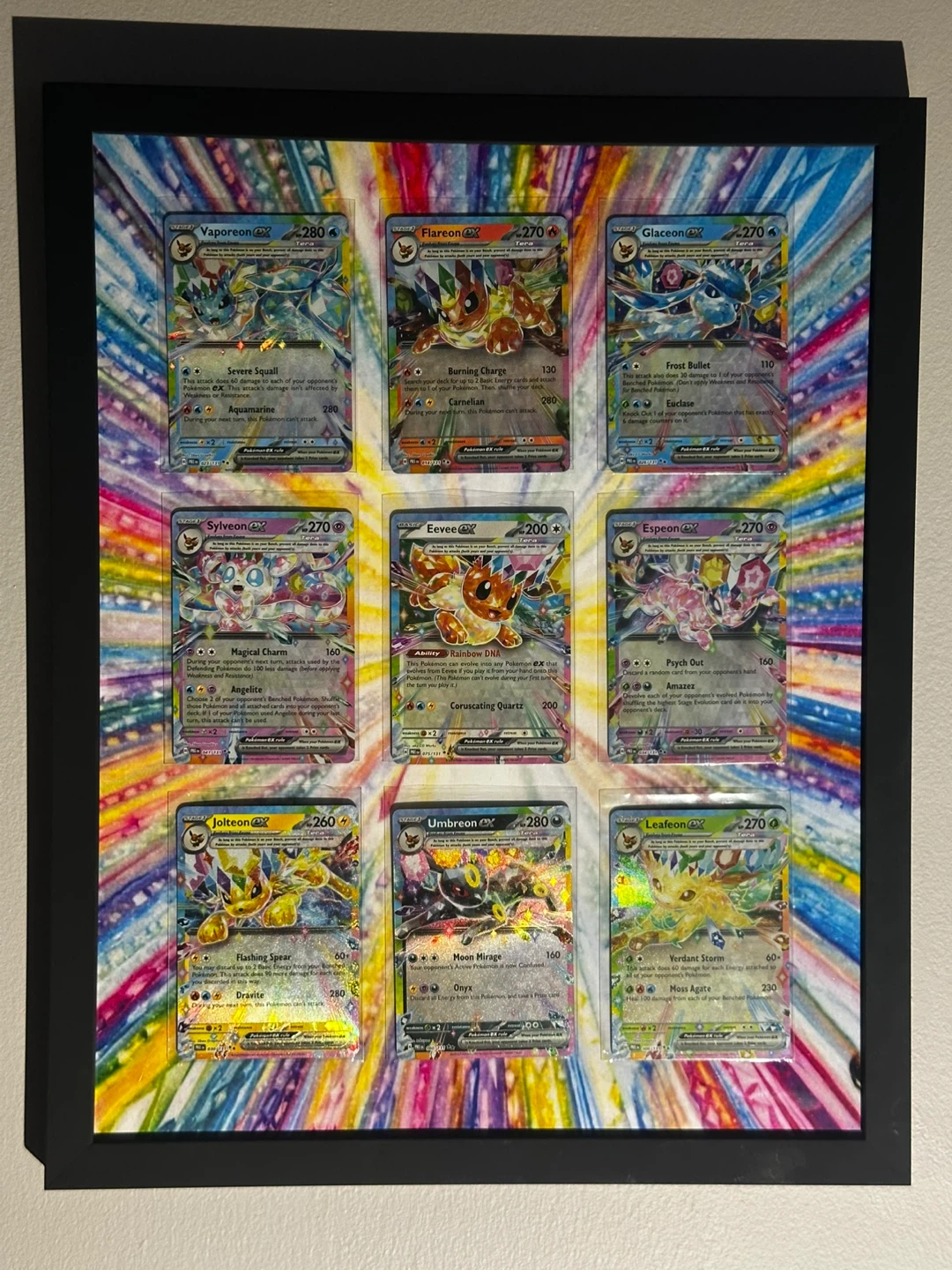 Framed Art Full Set Prismatic Eeveelution EX’s