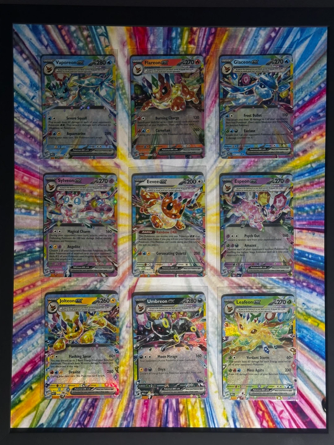 Framed Art Full Set Prismatic Eeveelution EX’s - photo 2