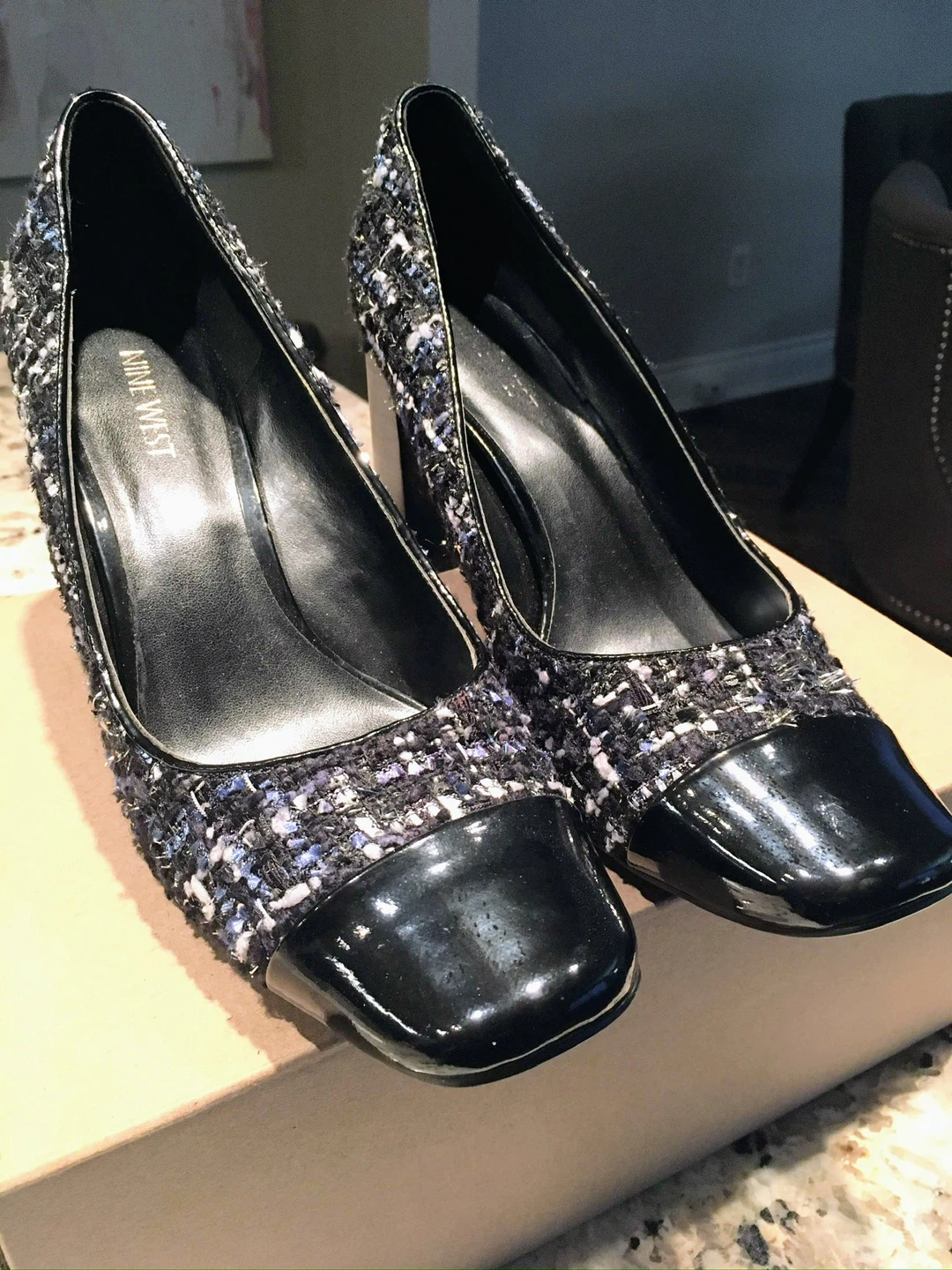Nine West Women's Tweed Cap Toe Heels