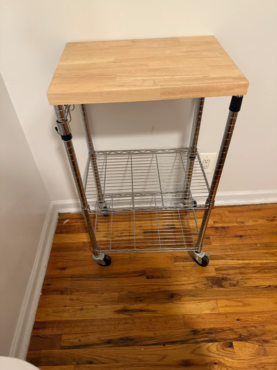 Kitchen Storage Cart with Wood Top - 3 Tiers - photo 2