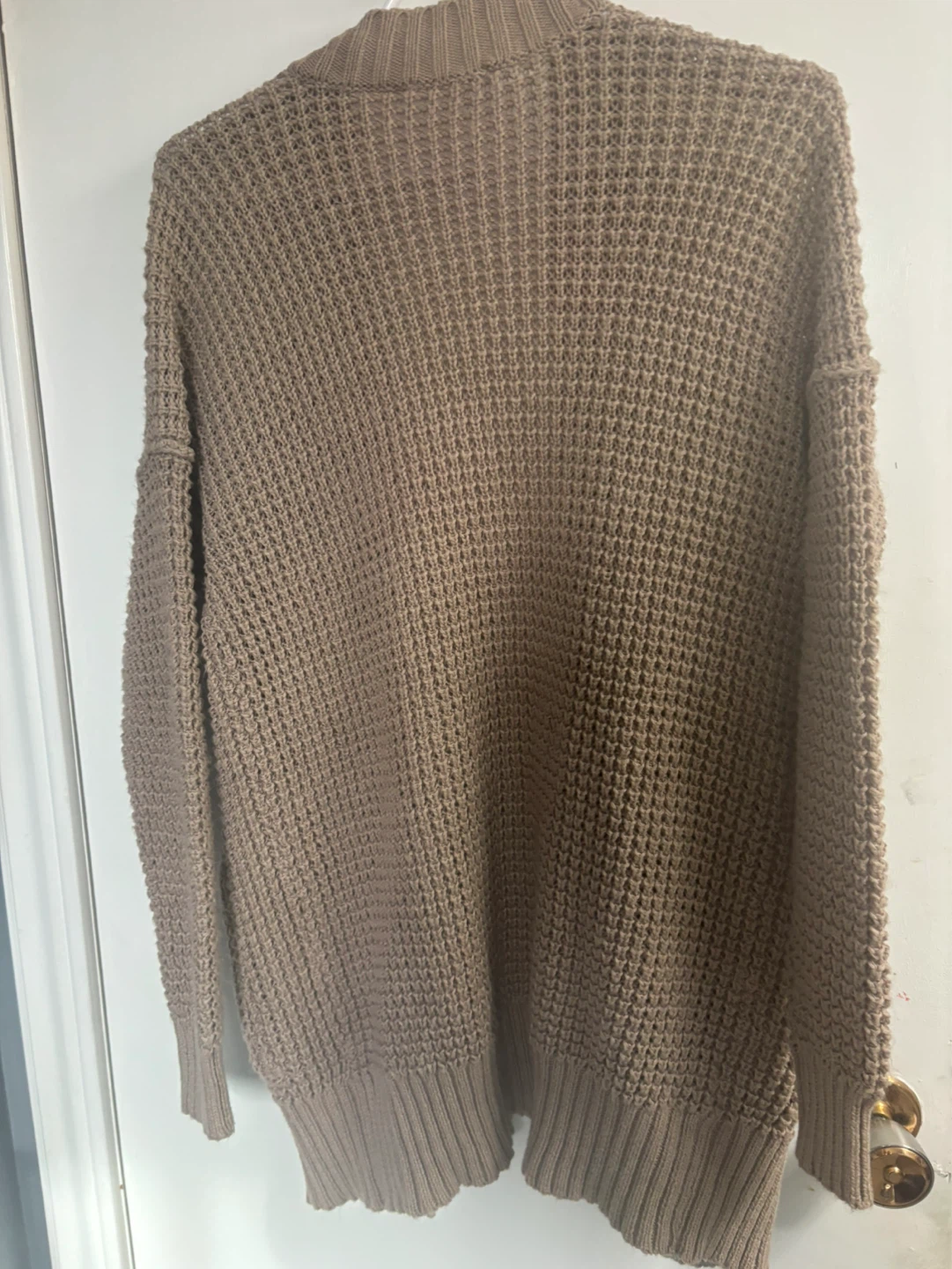 Tan Waffle Knit Cardigan - photo 2