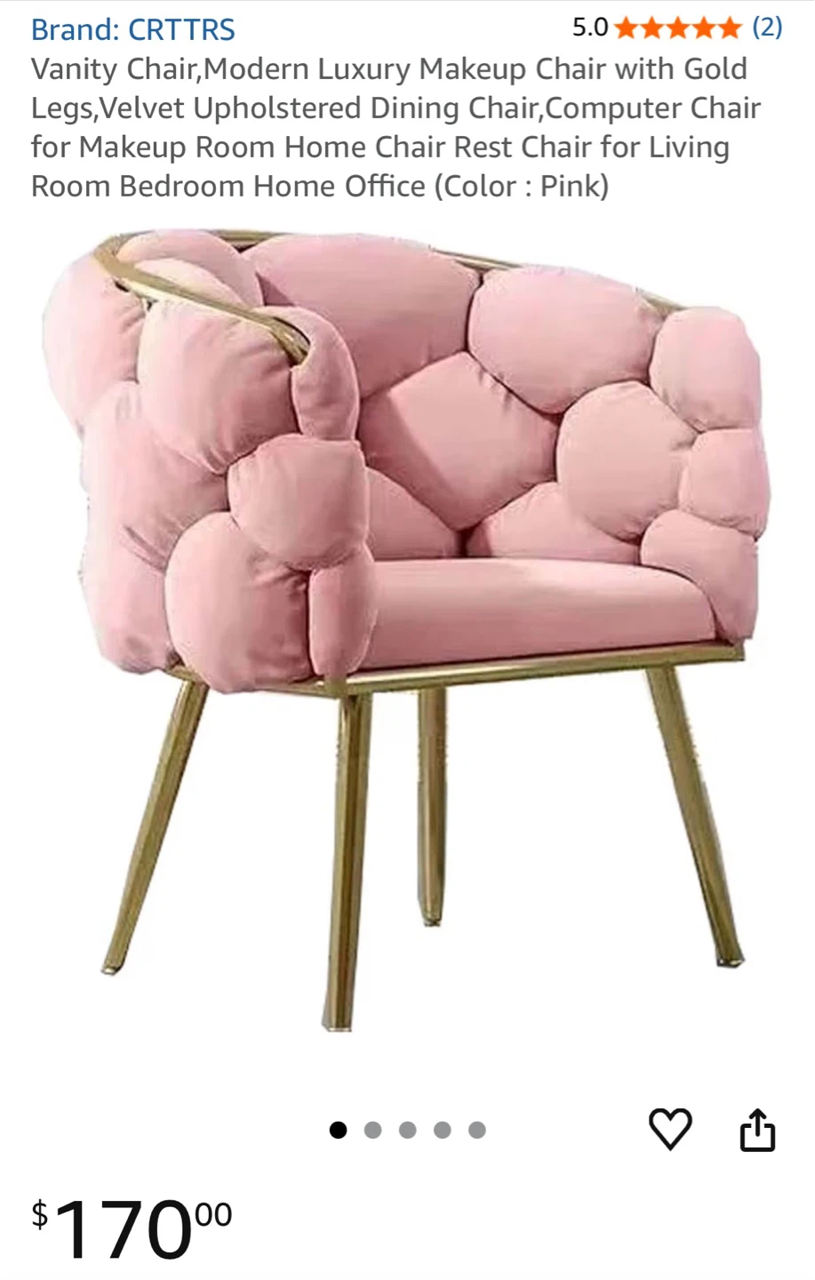 Pink Velvet Accent Chair