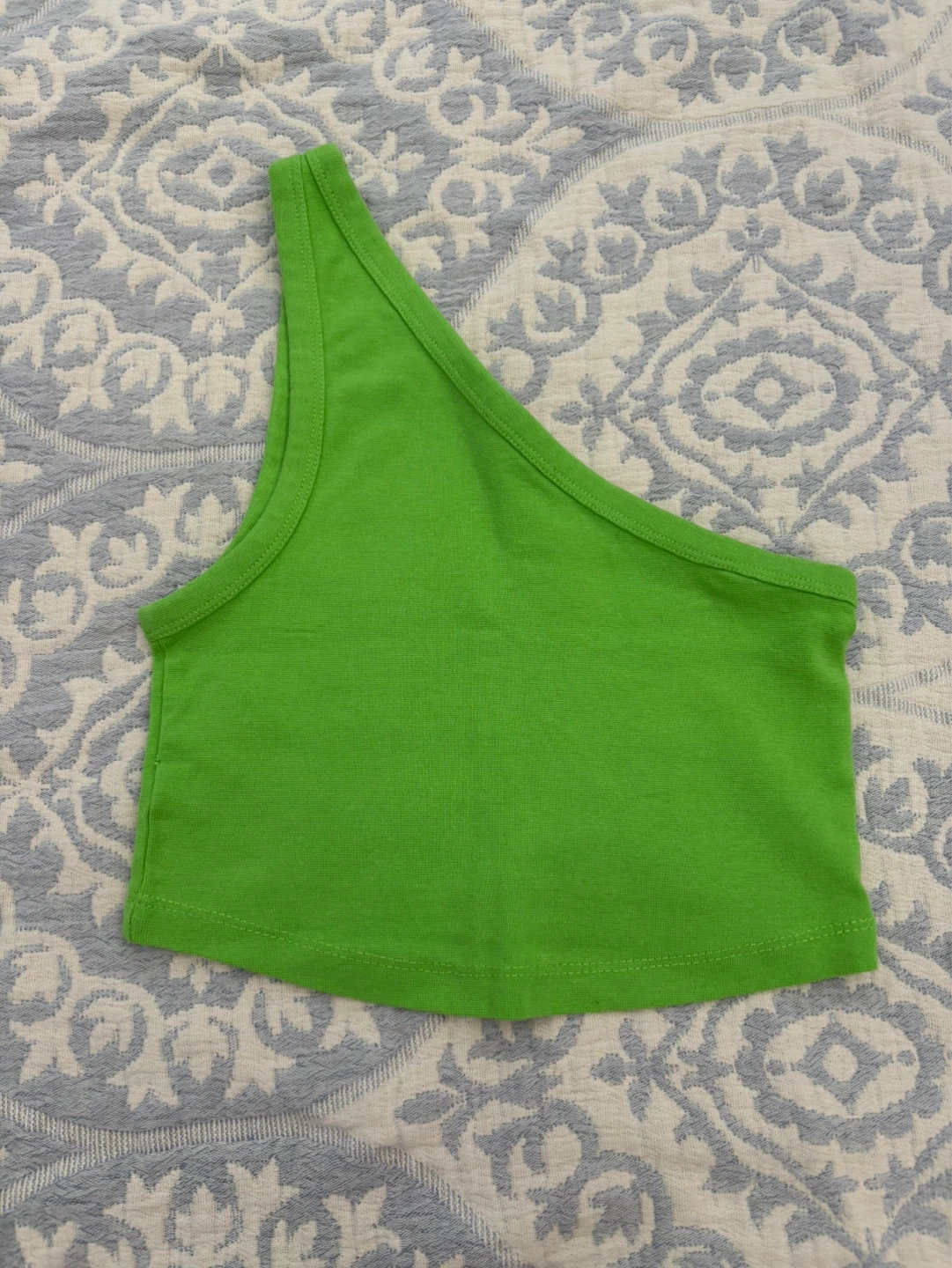 Zara Green One-Shoulder Tank Top Size S