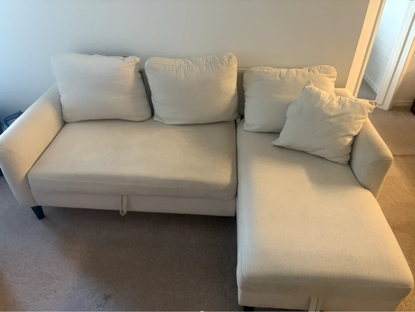 White Sectional Sofa with Storage (Sofabed) 🌱