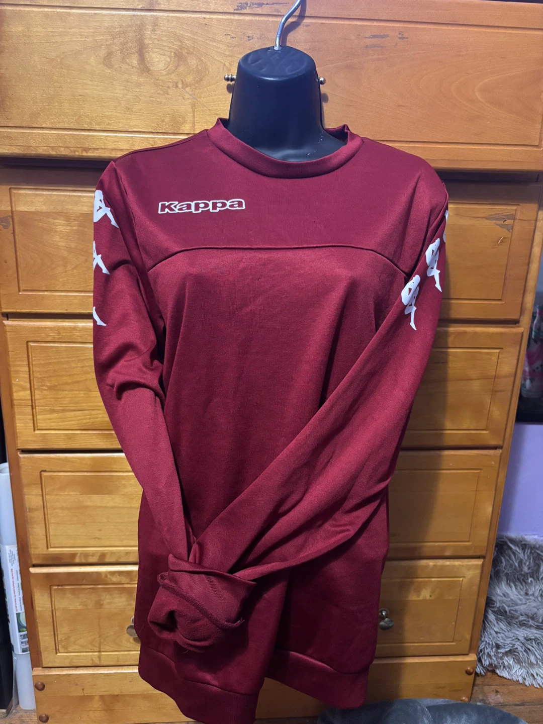 Kappa Long Sleeve Shirt Burgundy