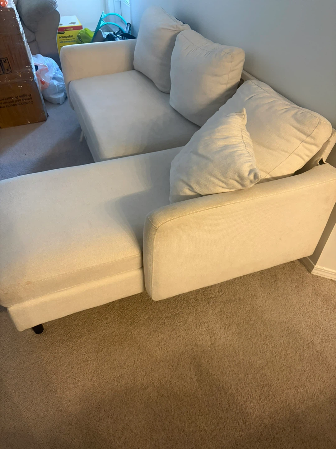White Sectional Sofa with Storage (Sofabed) 🌱 - photo 3