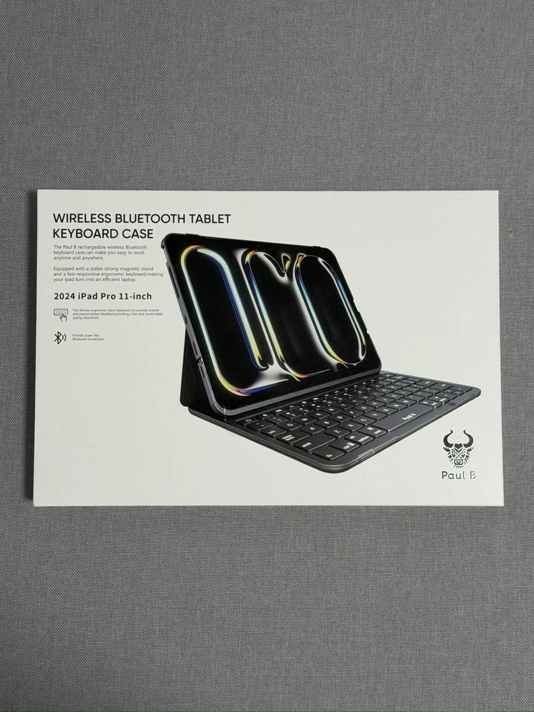 Paul B Wireless Bluetooth Keyboard Case for iPad Pro 11 m4/m5