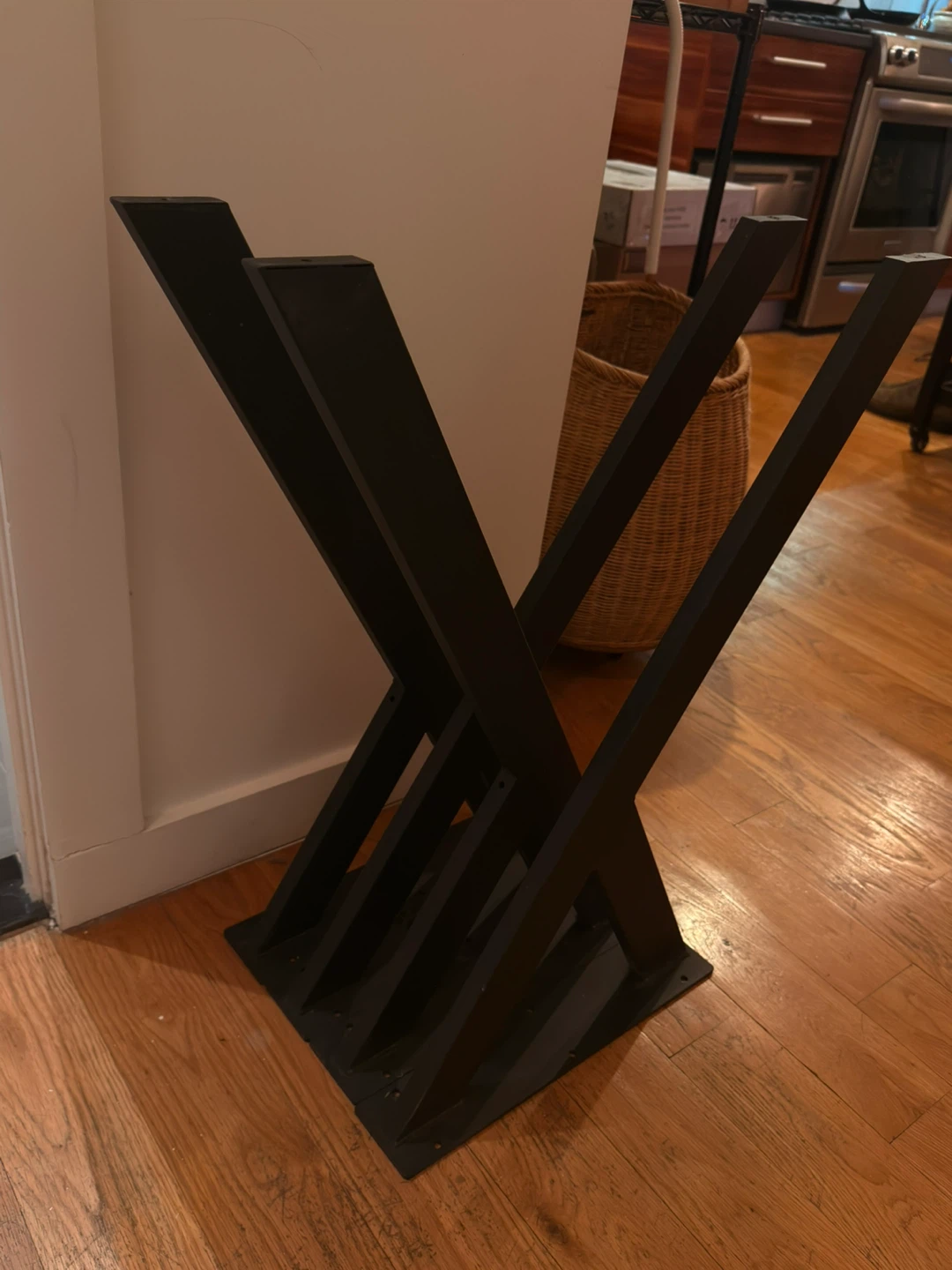 Black Metal Desk LEGS ONLY 28” Tall - Y Shaped - Set of 4 - photo 3