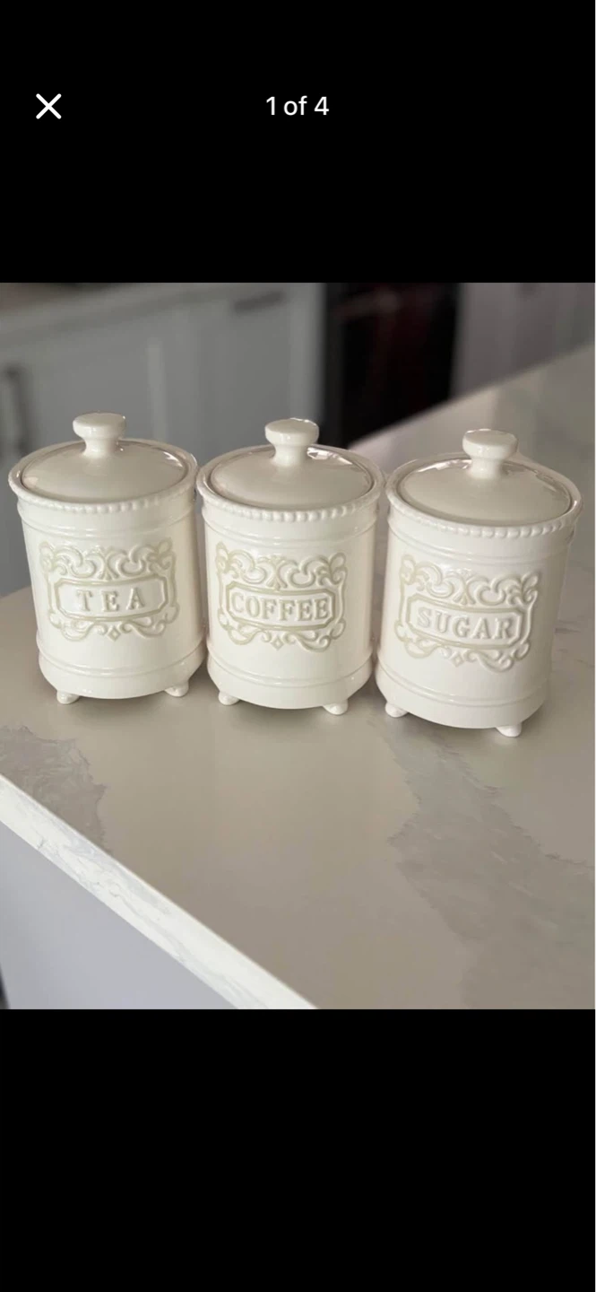 Ceramic Kitchen Canisters Set of 3