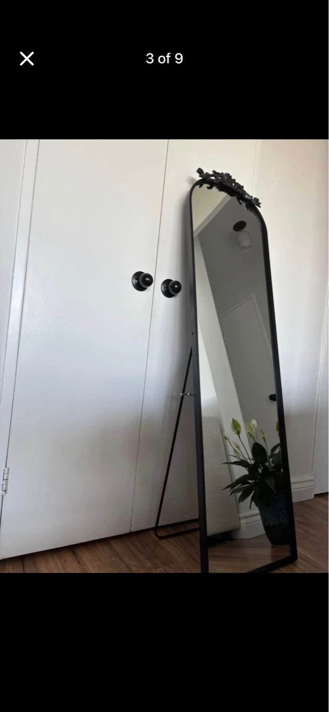 Black Arched Decorative Full Length Standing Mirror - photo 3