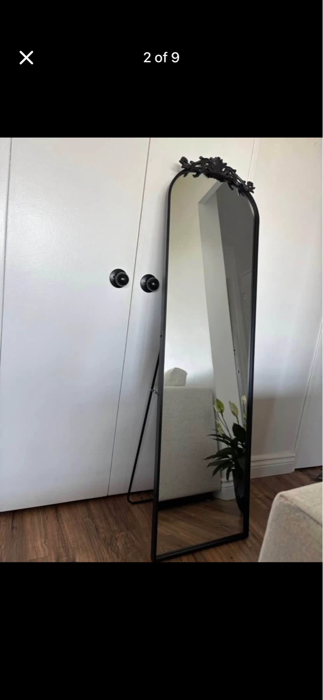 Black Arched Decorative Full Length Standing Mirror - photo 2