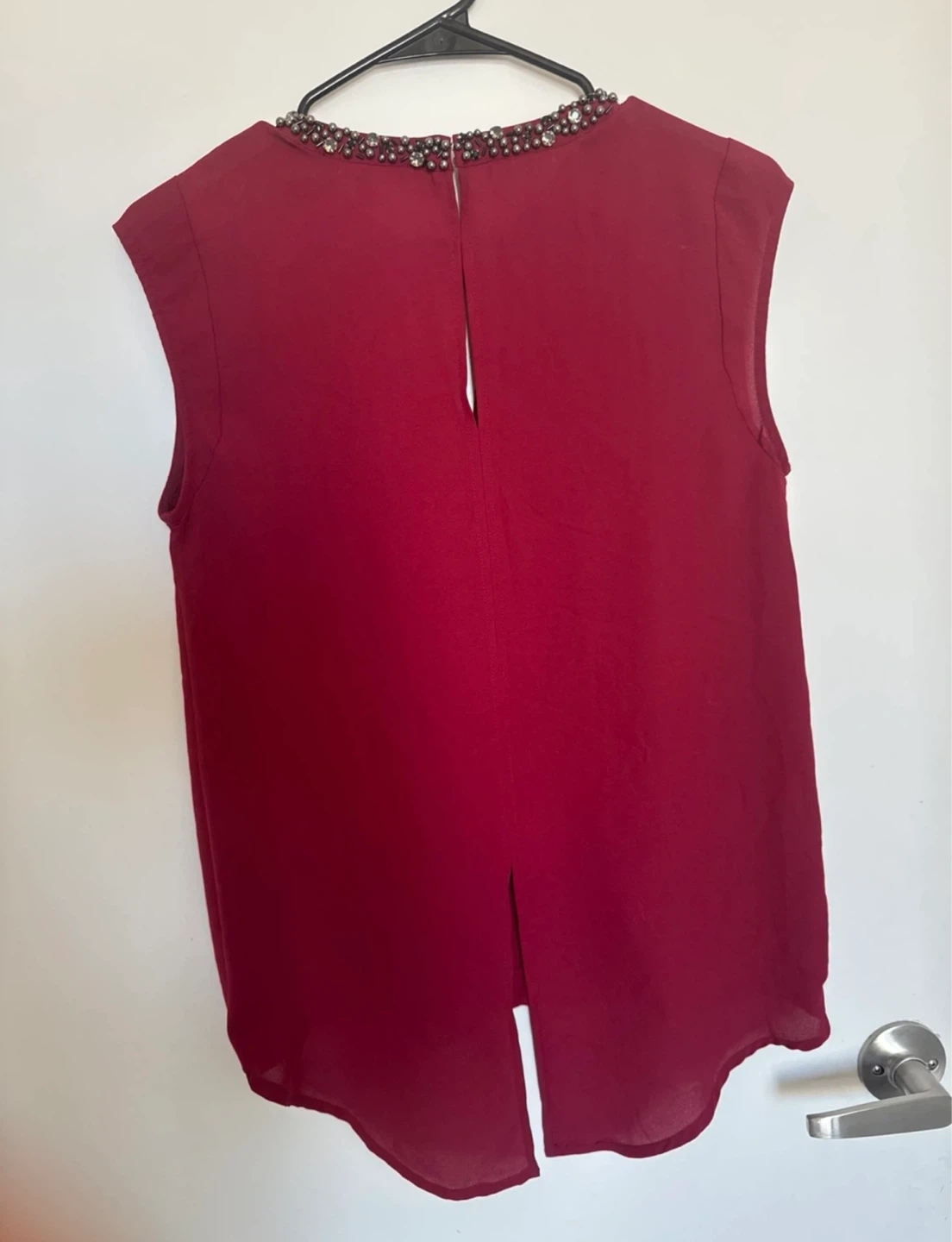 Ro & De Womens Red Beaded Cap Sleeve Blouse XS - photo 4