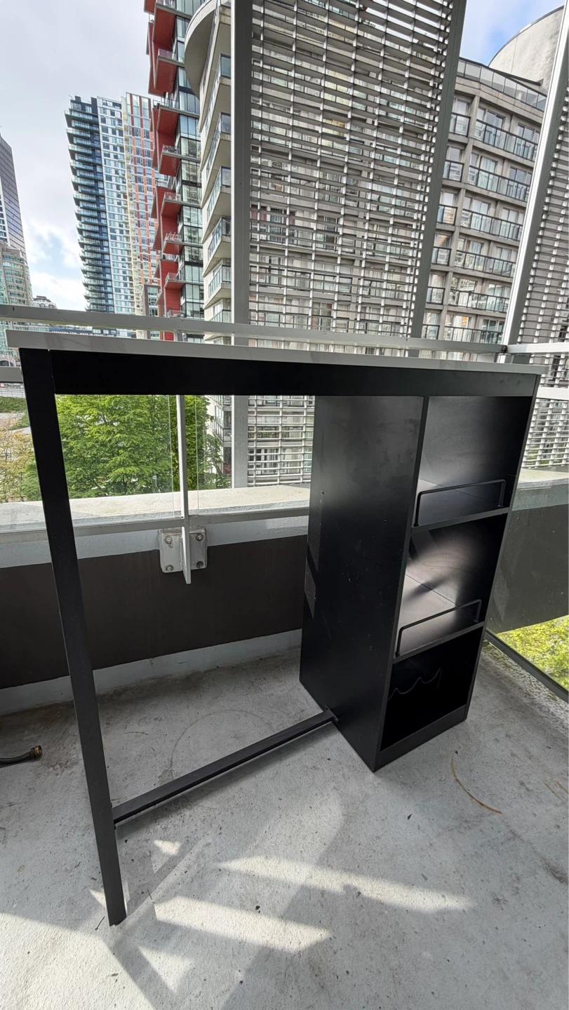 Black Bar Table with Shelves - photo 5