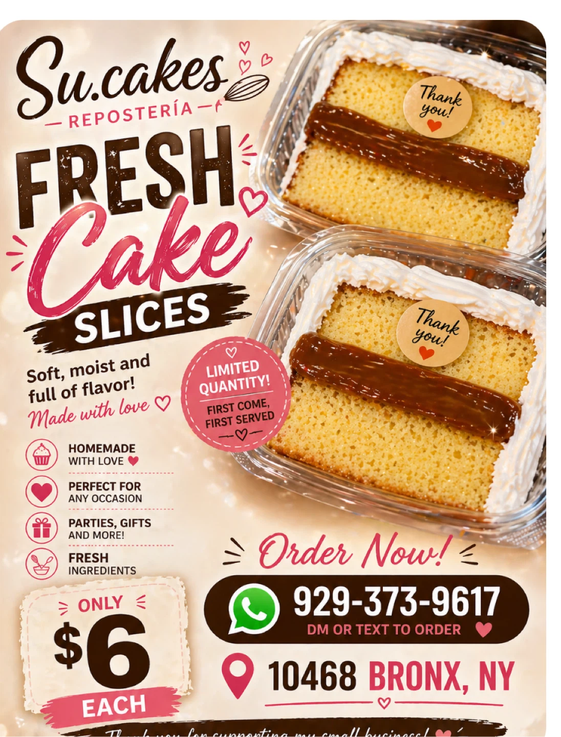 Su.cakes Fresh Cake Slices