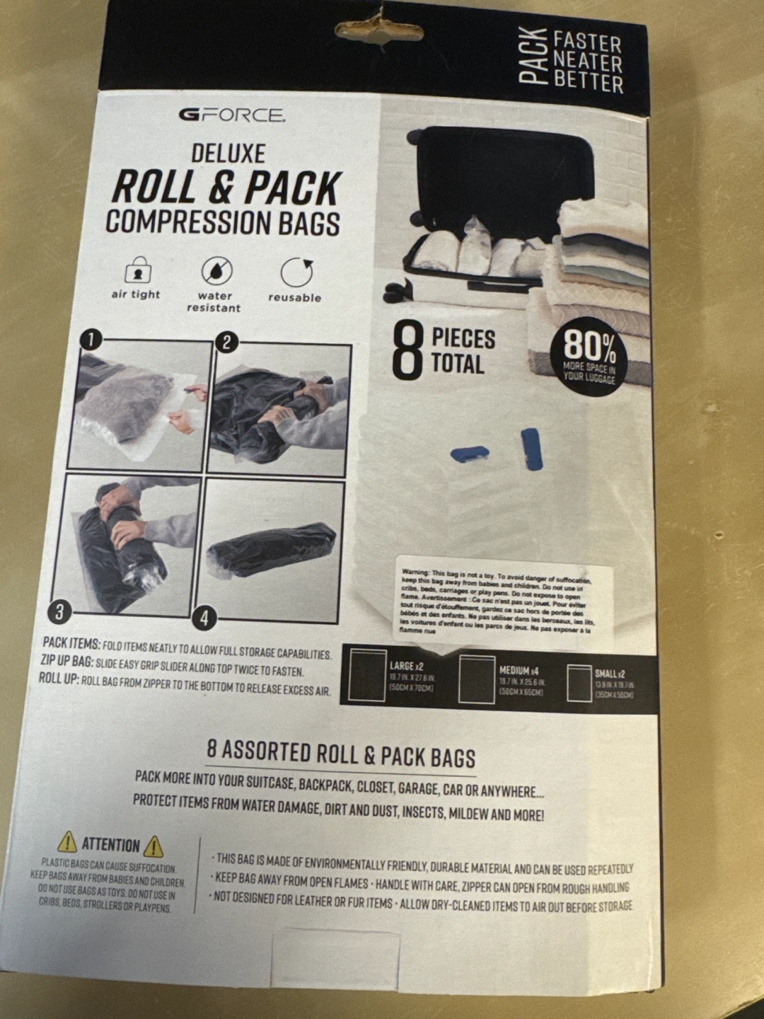 GFORCE Deluxe Roll & Pack Compression Bags - 8 Pieces - photo 2