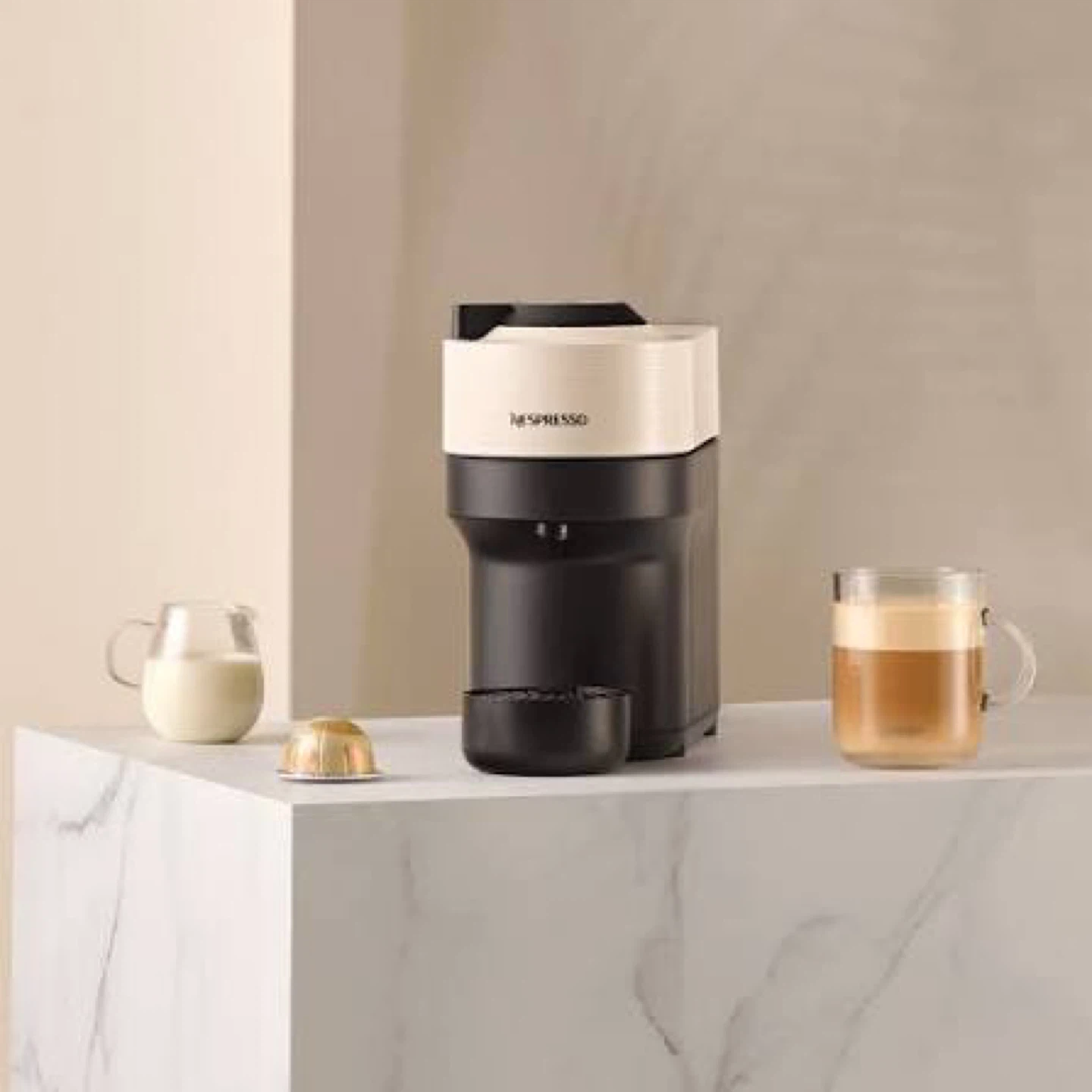 Nespresso Vertuo Pop+ Coconut White Coffee Machine