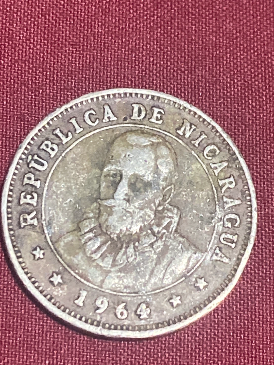 1964 Nicaragua 25 Centavos Coin