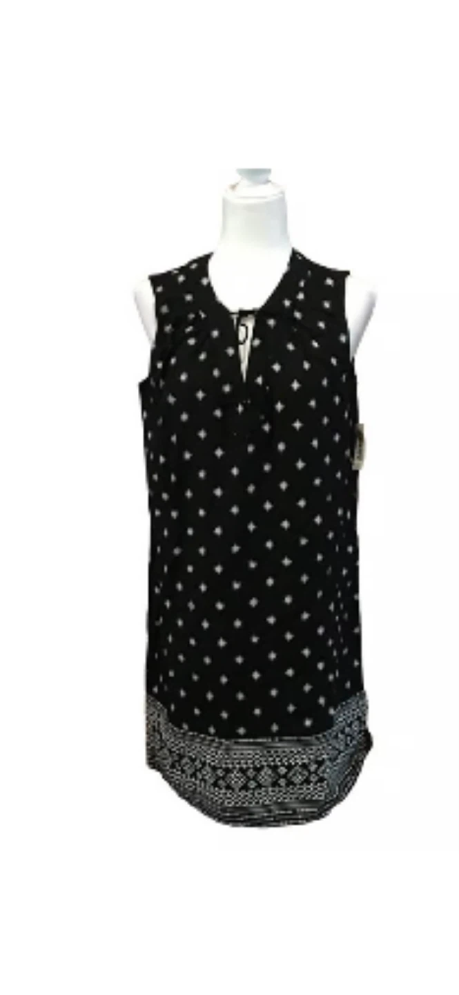 Black Diamond Print Sleeveless Top