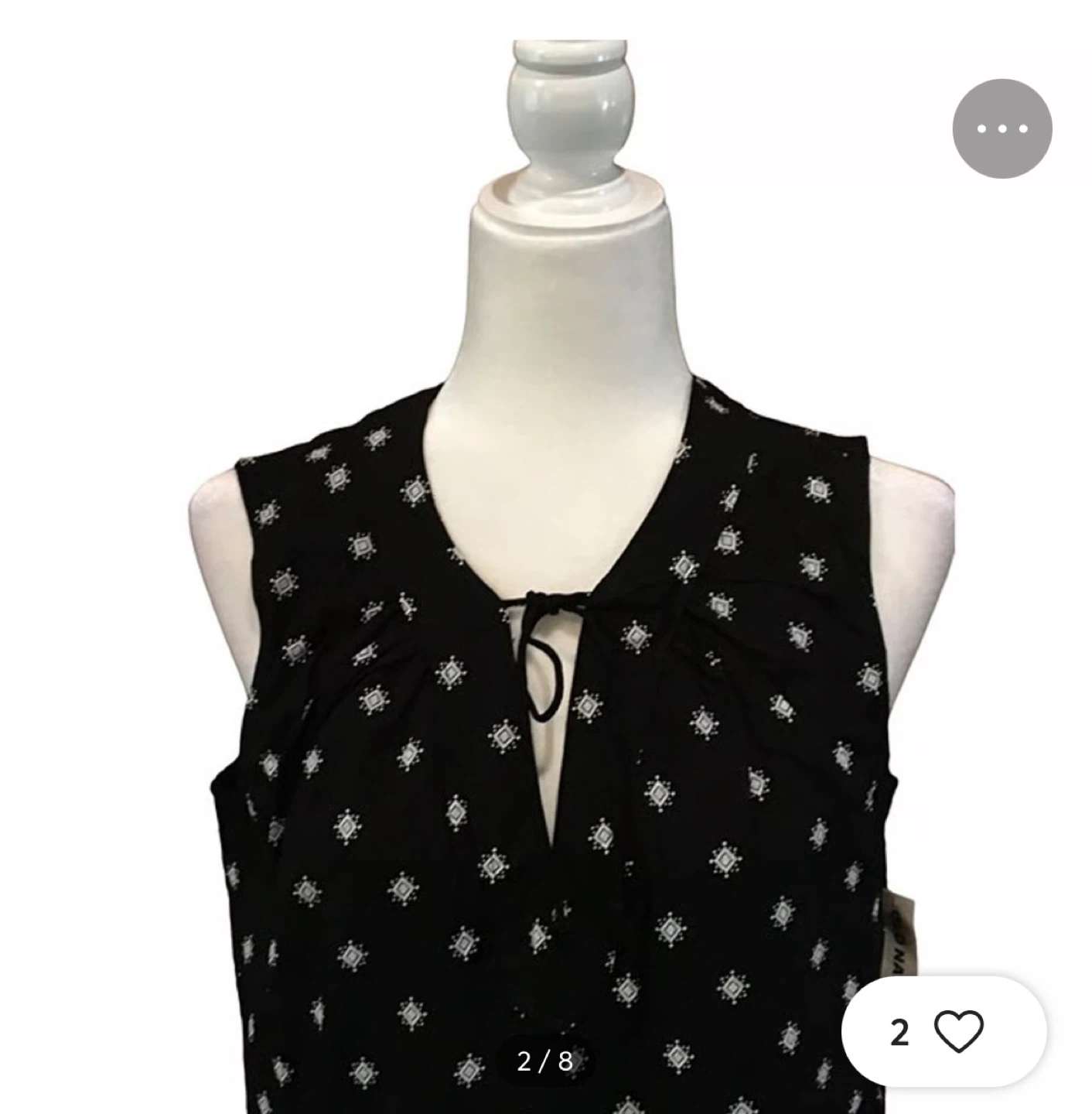 Black Diamond Print Sleeveless Top - photo 2