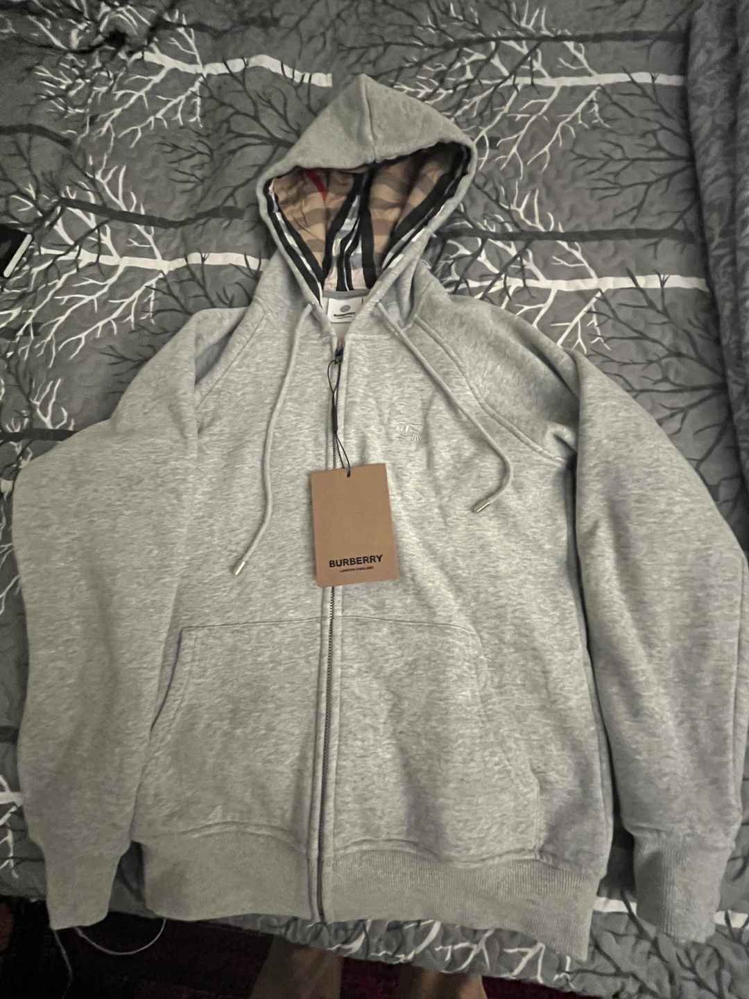 Burberry grey hoodie Medium