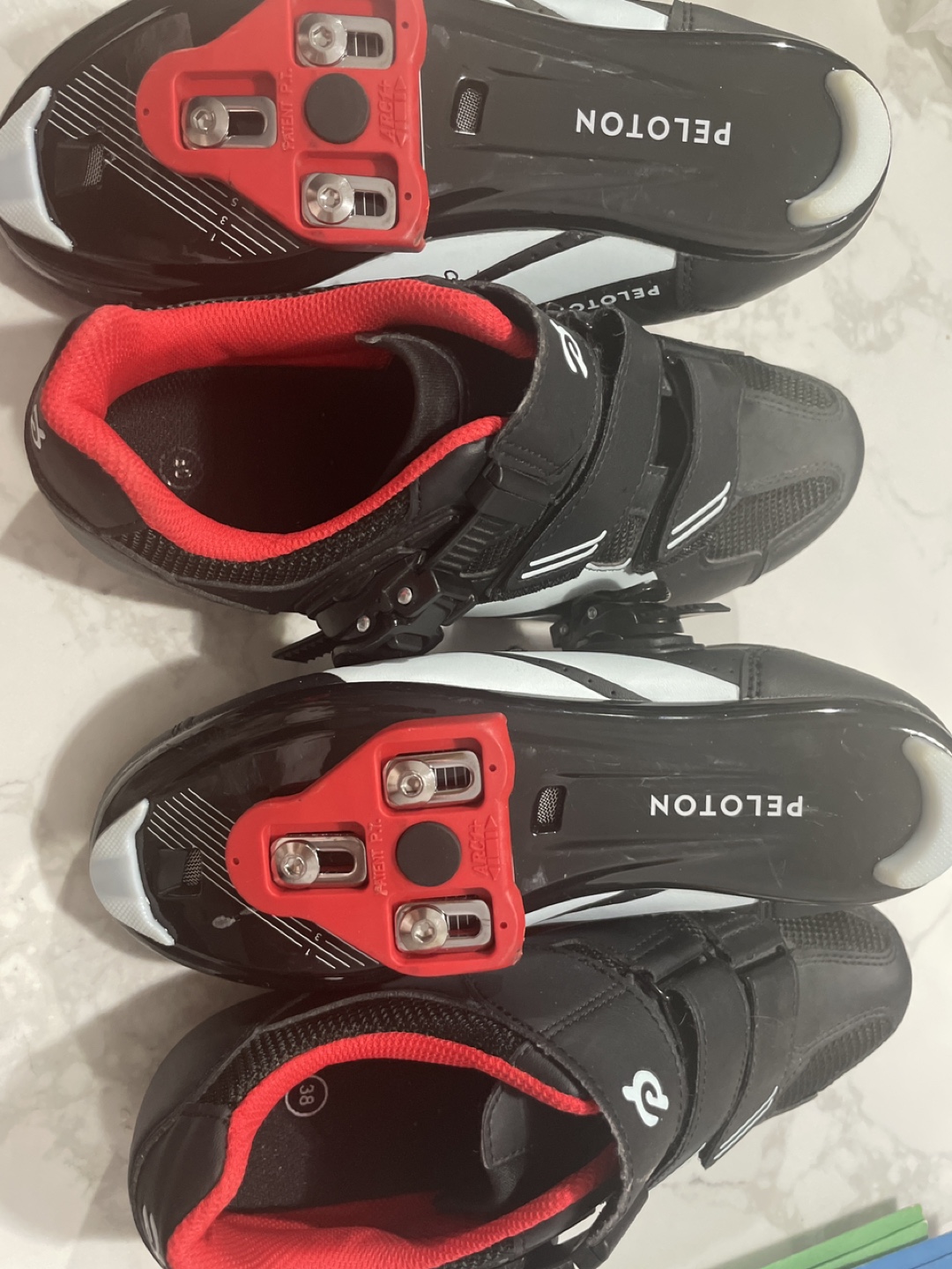 Peloton Cycling Shoes with Cleats - Black - Size 38