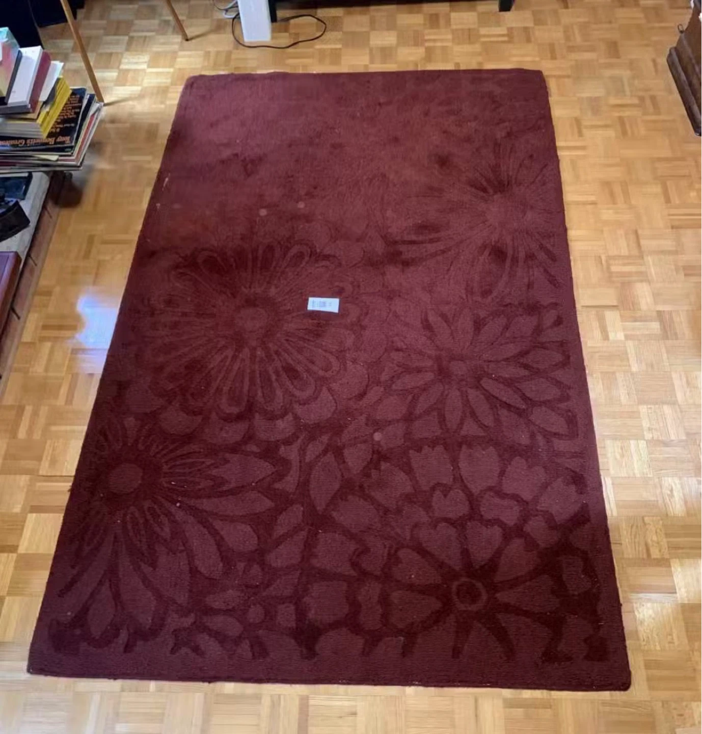 Martha Stewart Burgundy Floral Wool Rug 5x8