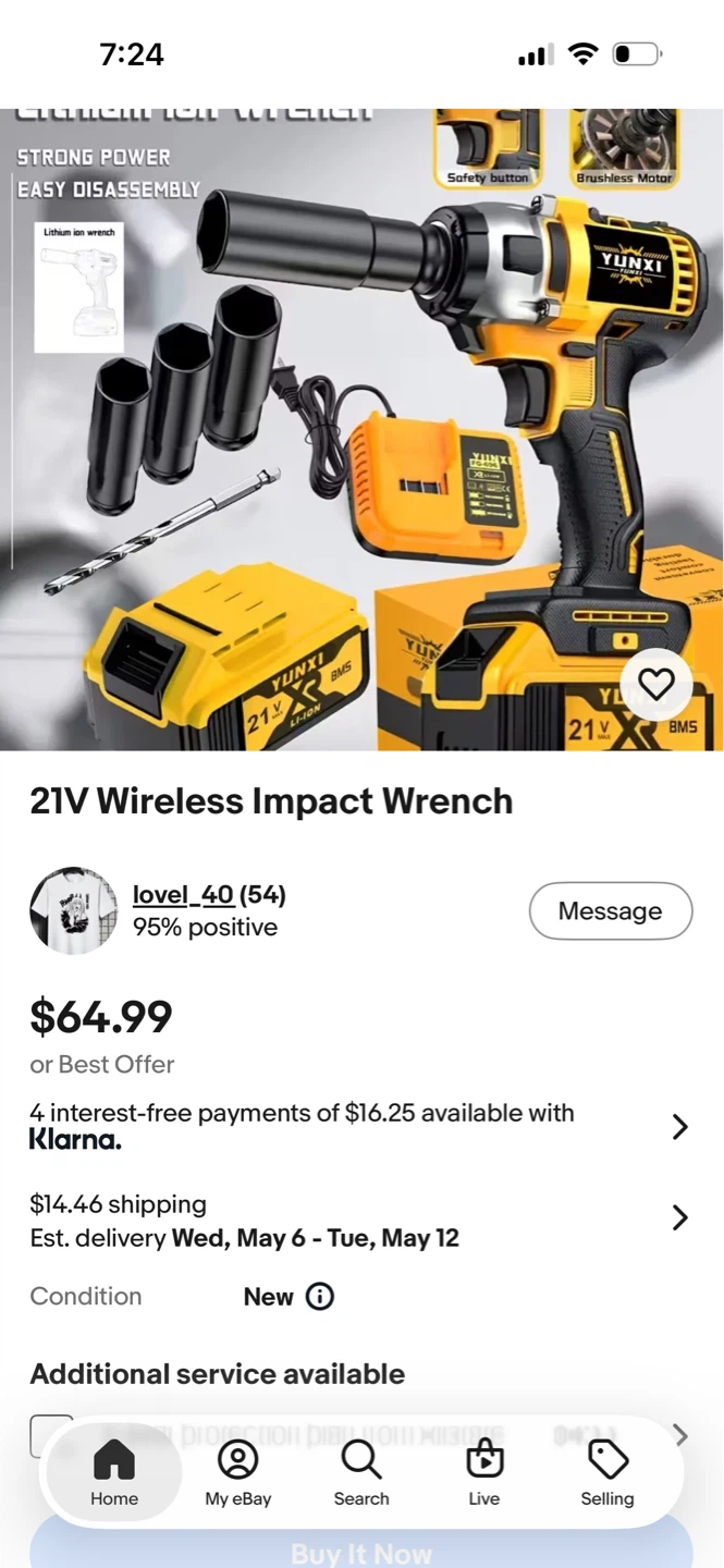YUNXI 21V Cordless Impact Wrench Kit - photo 5