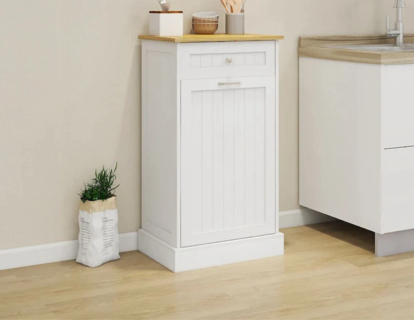 Wood Open Tilt Out Trash Cabinet - 10 Gallons - photo 4