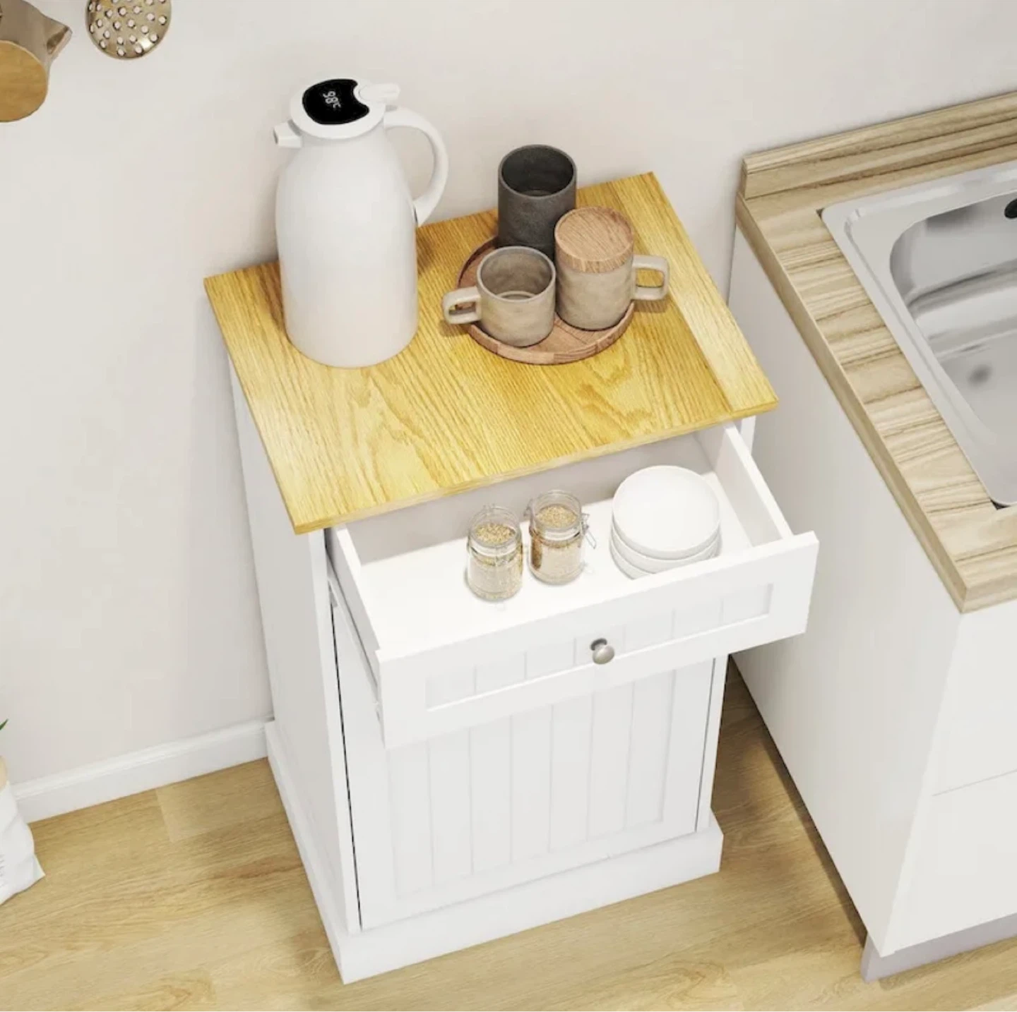 Wood Open Tilt Out Trash Cabinet - 10 Gallons - photo 2
