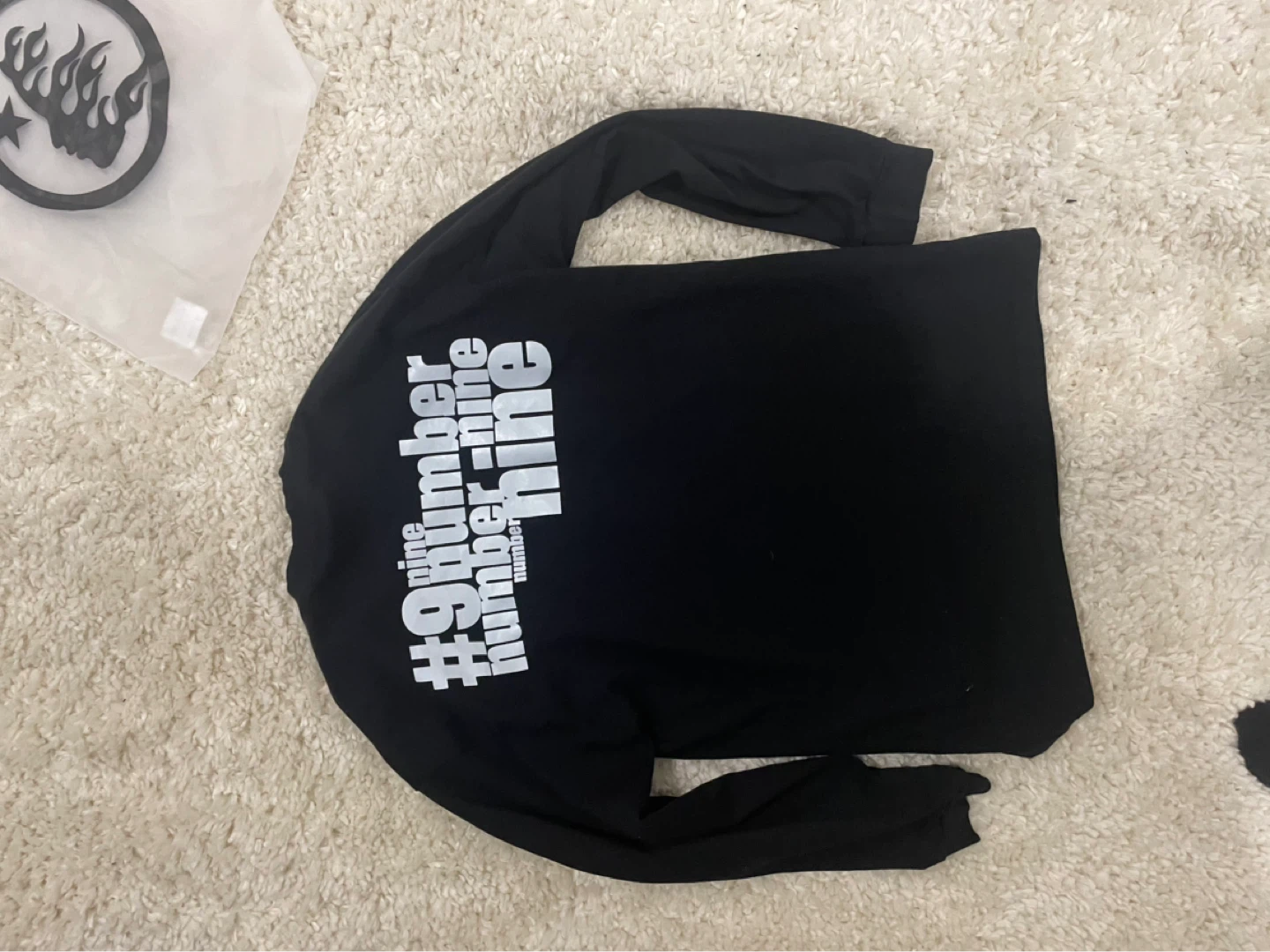 Number (N)ine Long Sleeve T-Shirt Black - photo 2