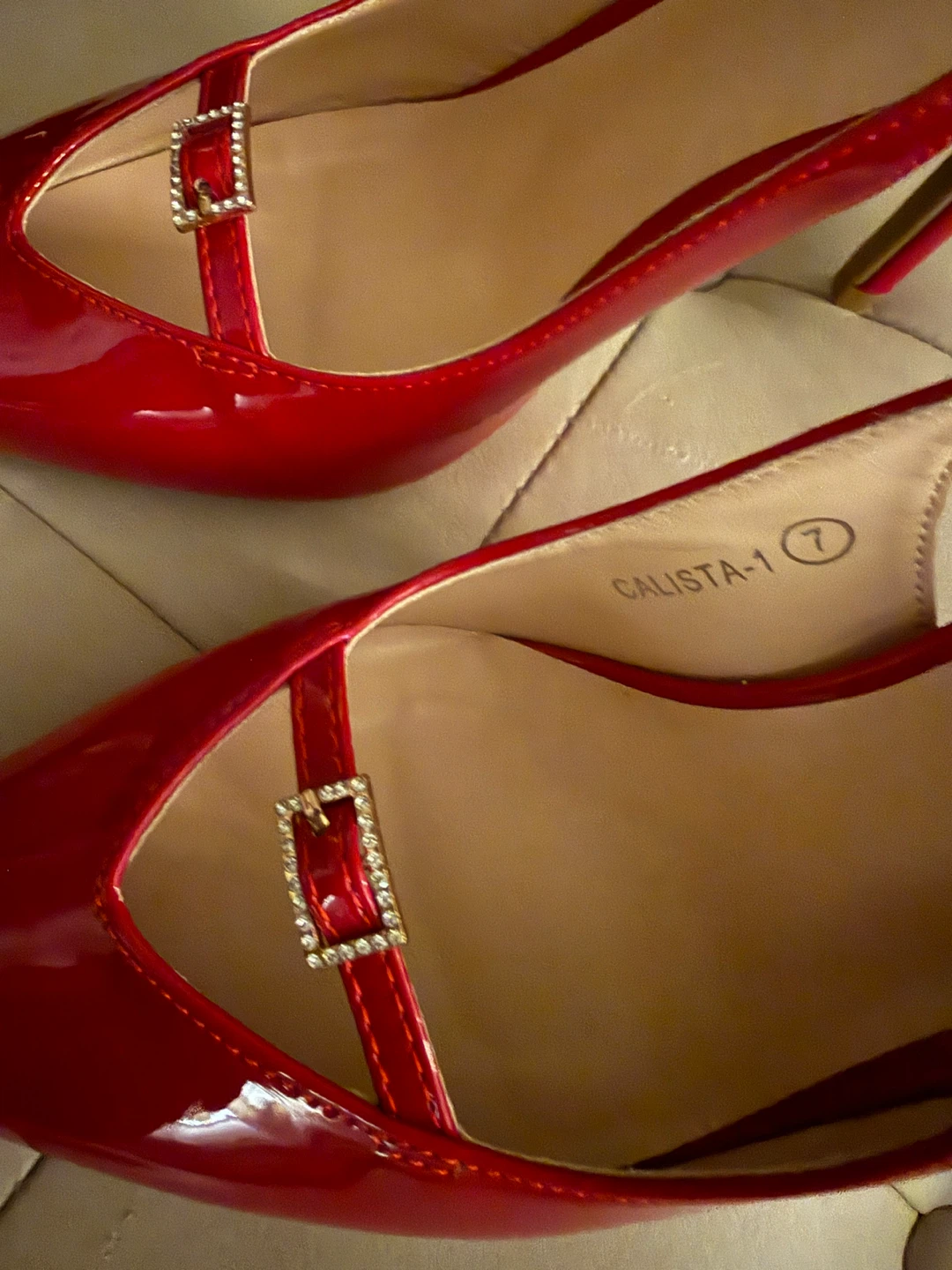 Top Moda Red Patent Slingback Heels - photo 3