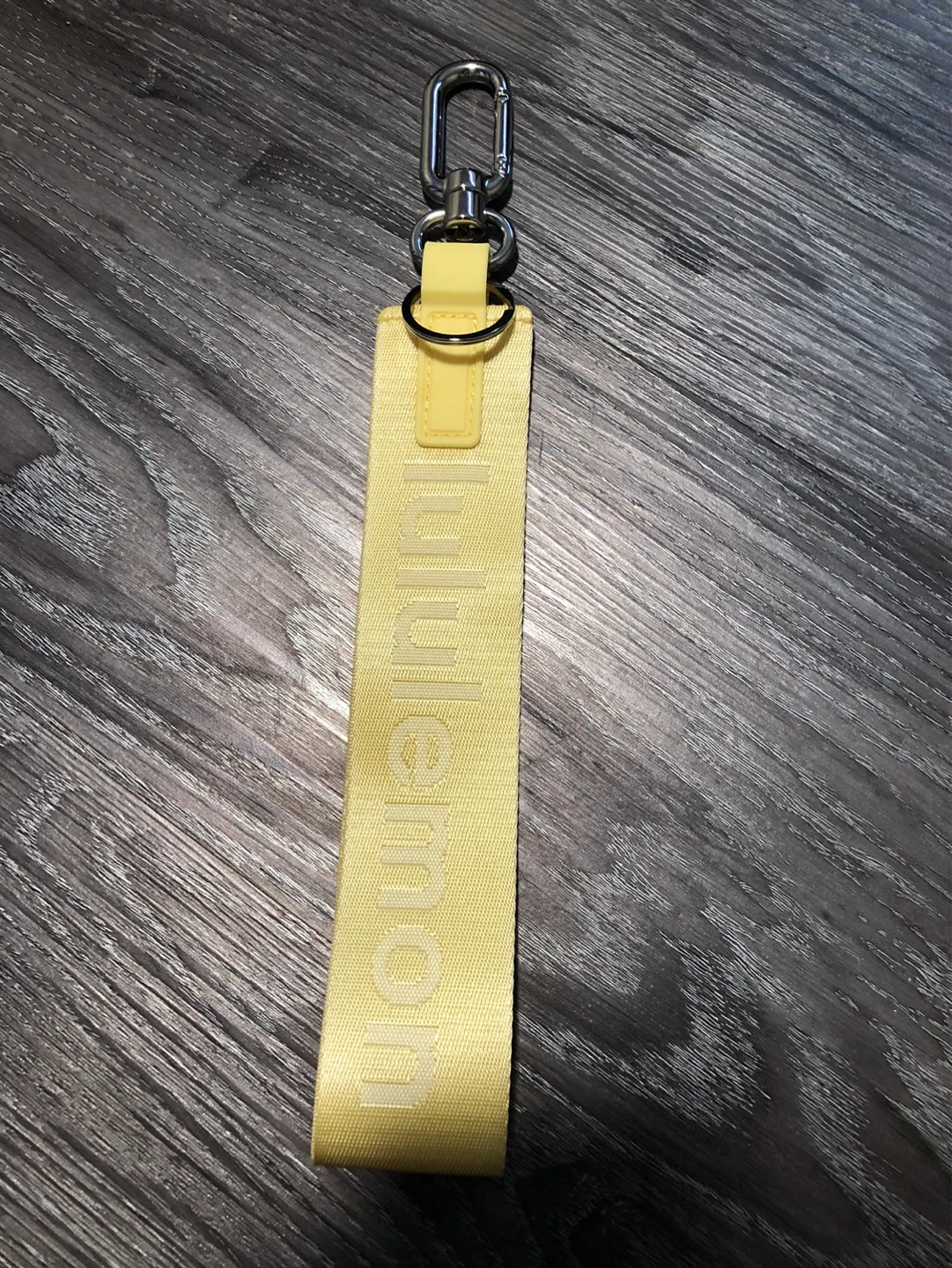 Lululemon yellow keychain strap
