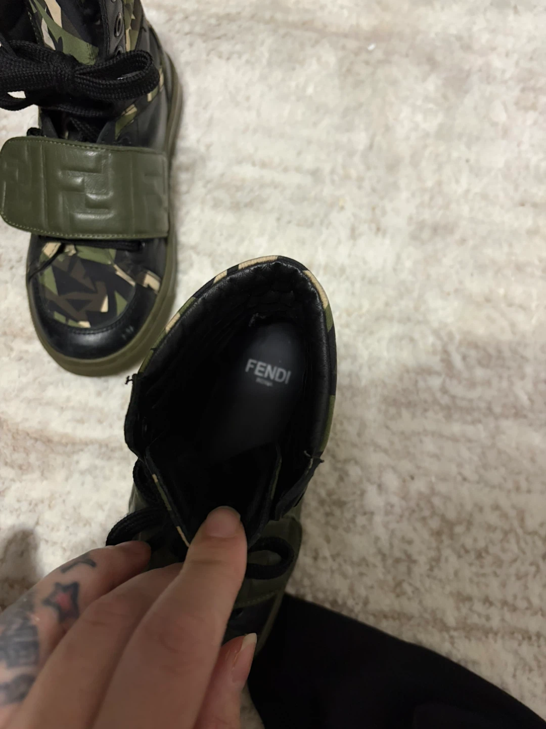 Fendi Camo High Top Sneakers Size 28 - photo 4
