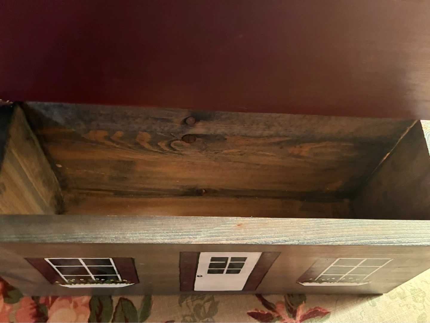 Wooden decorative storage box with heart cutout - photo 2