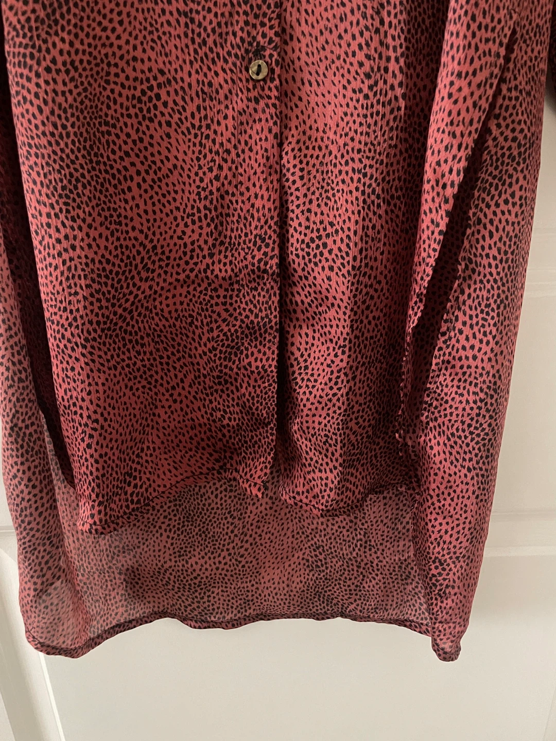 ZARA Women's Black & Dark Pink Printed Button-Up Shirt Dress - photo 5