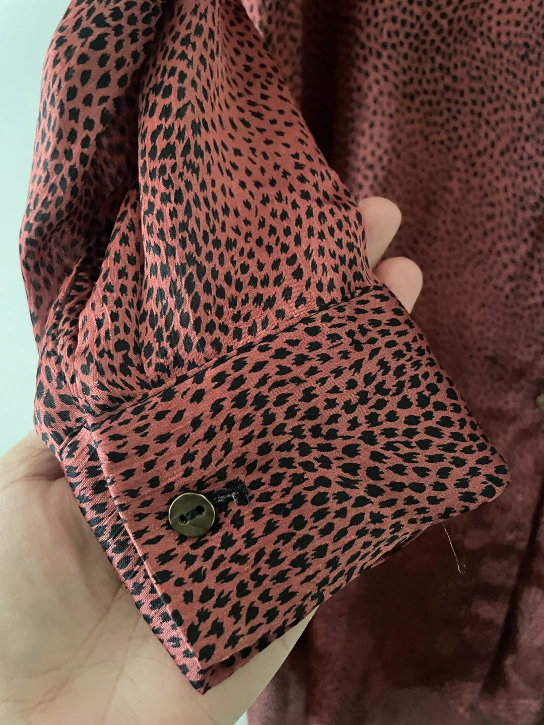 ZARA Women's Black & Dark Pink Printed Button-Up Shirt Dress - photo 3