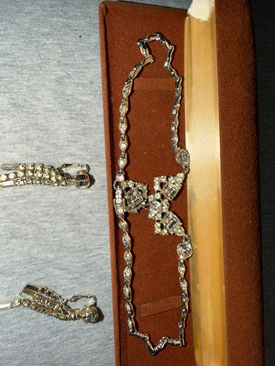 Rhinestone Necklace and Earring Set with Box - photo 3
