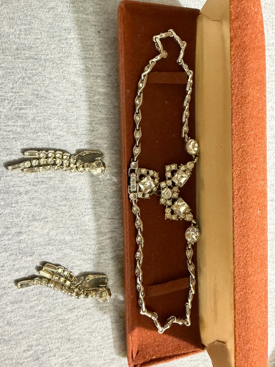 Rhinestone Necklace and Earring Set with Box - photo 2