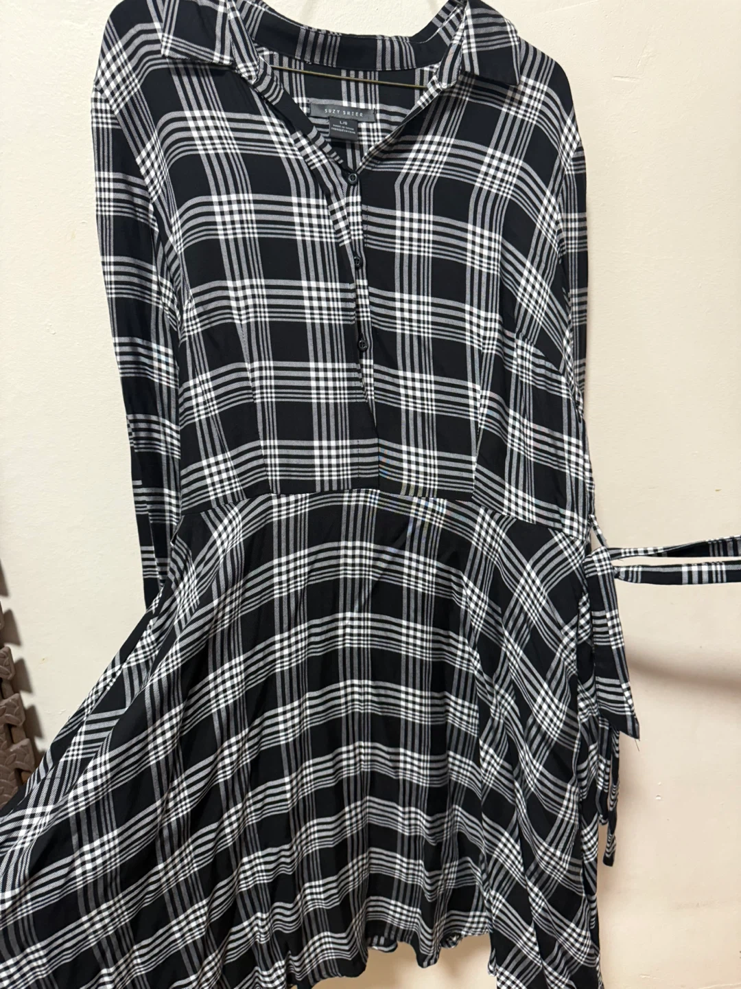 Suzy Shier Plaid Button-Up Dress - Size L/G - photo 5