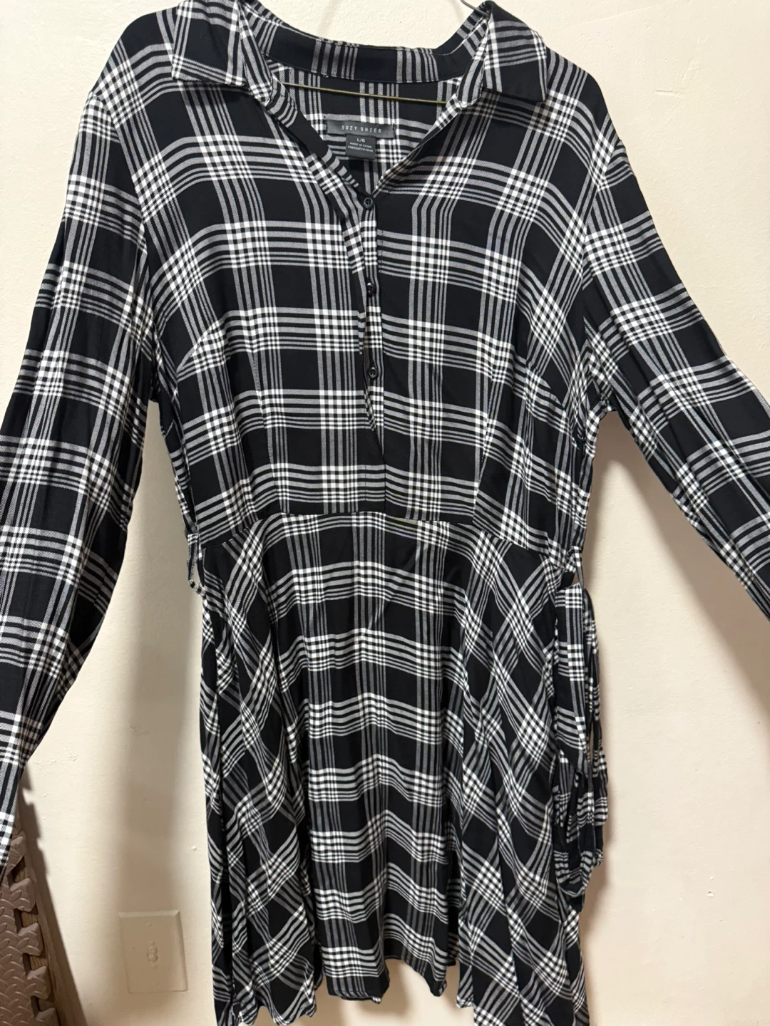 Suzy Shier Plaid Button-Up Dress - Size L/G - photo 3