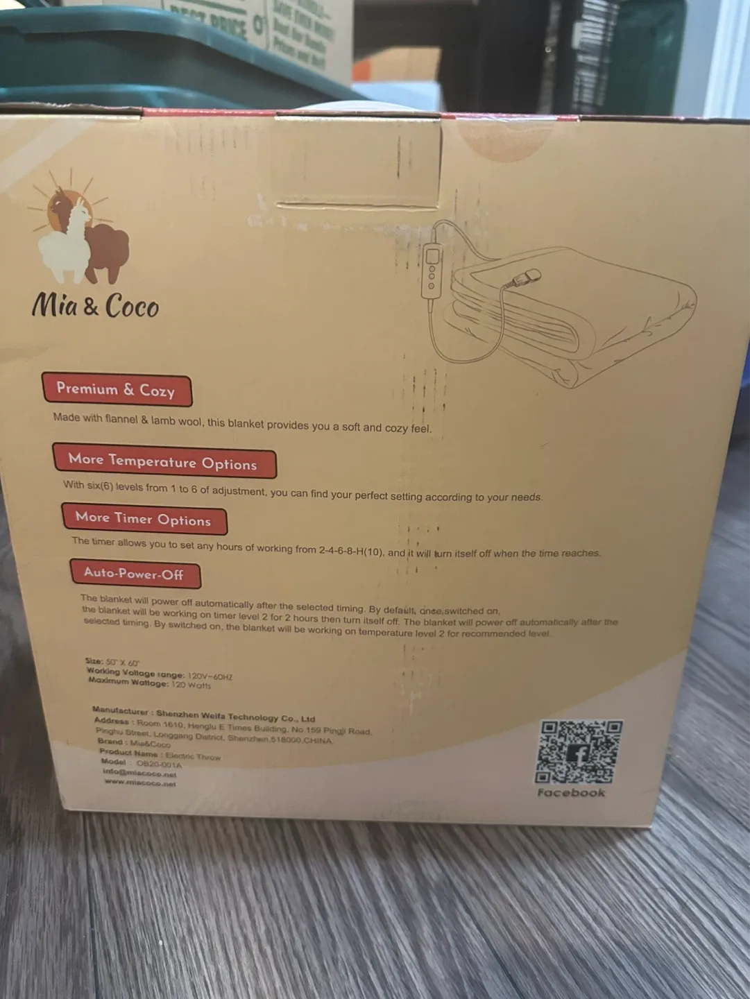 Mia & Coco Electric Throw Blanket 50" x 60" - photo 2