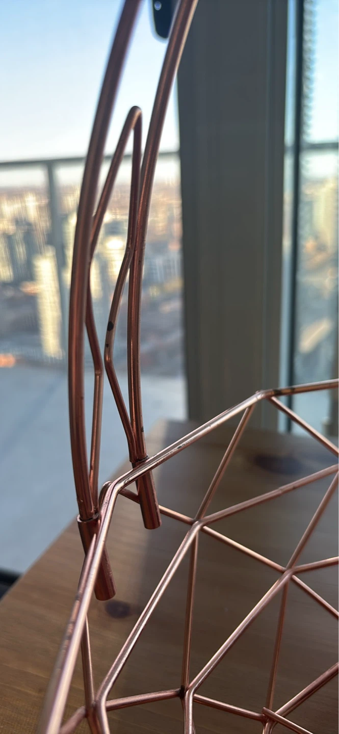 Rose Gold Geometric Fruit Basket - photo 2
