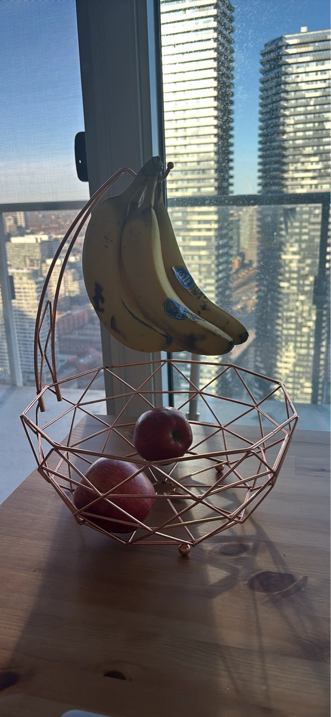 Rose Gold Geometric Fruit Basket