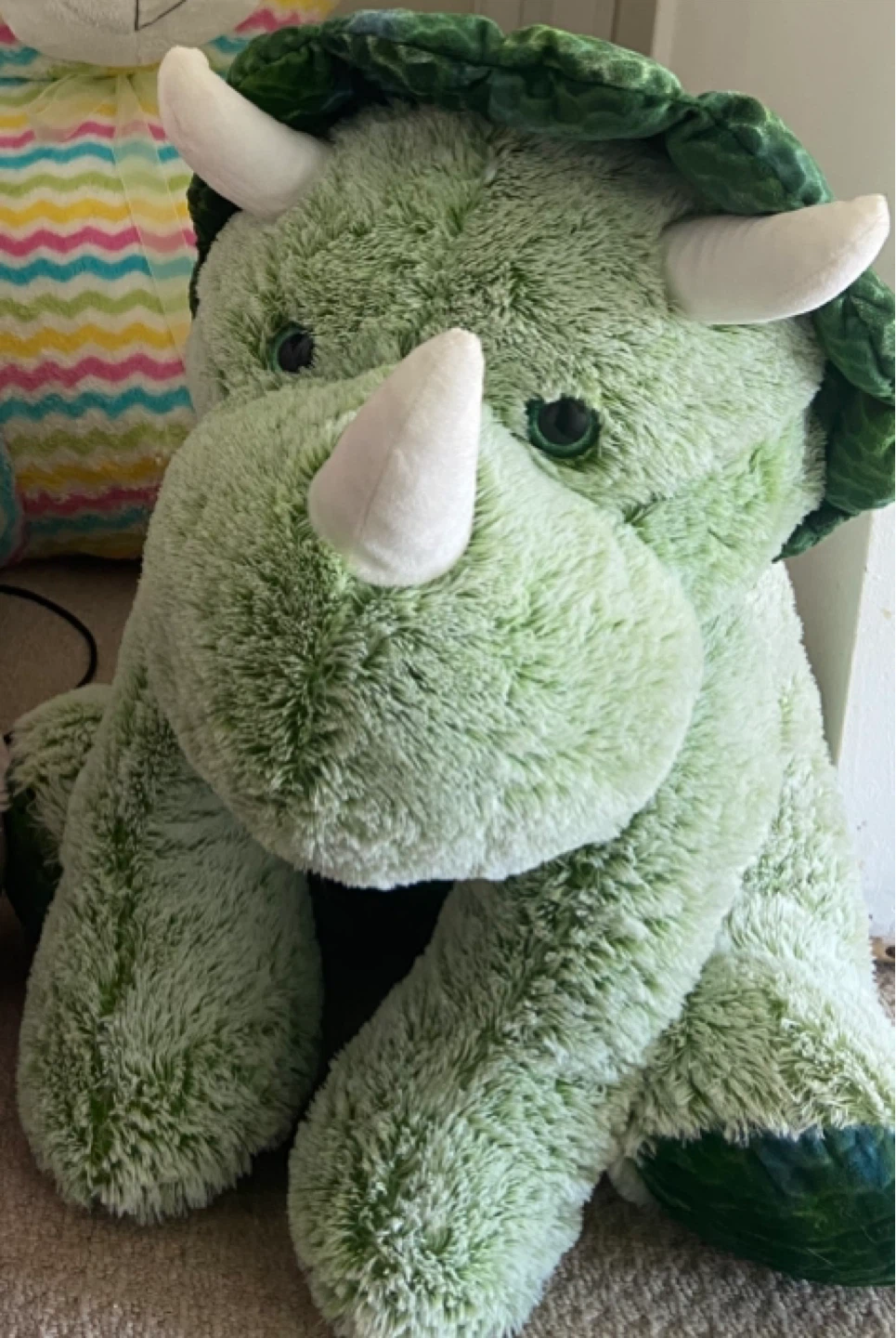 Green Triceratops Plush Toy
