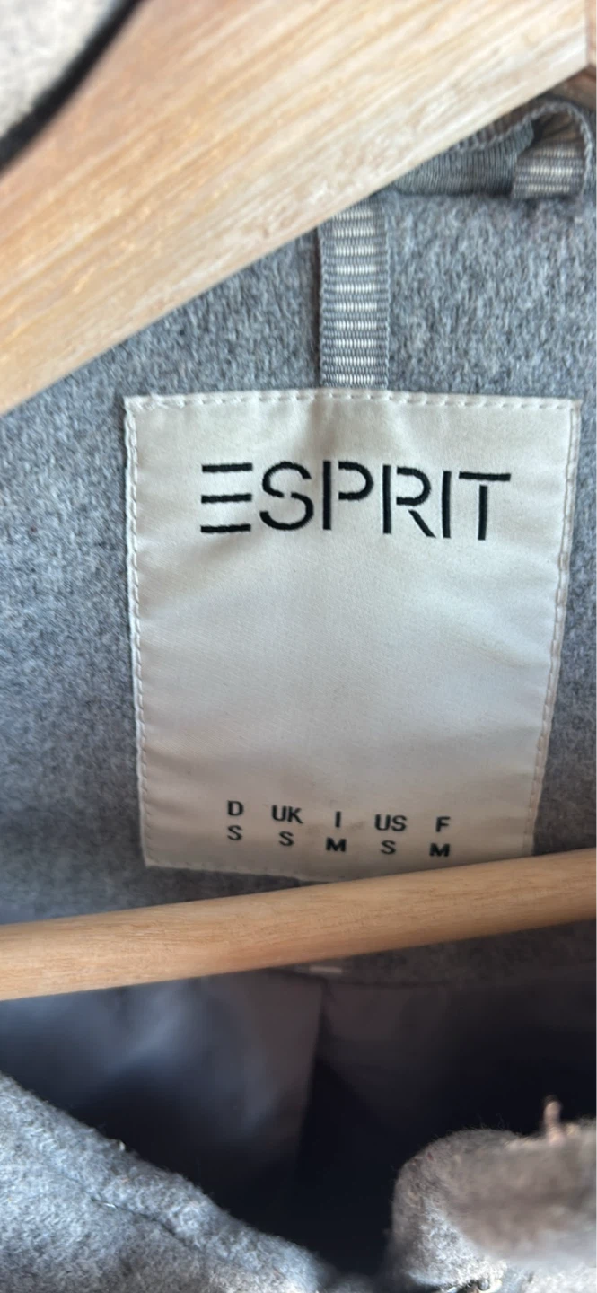 Esprit Grey Hooded Wool Blend Coat - Size Small - photo 2