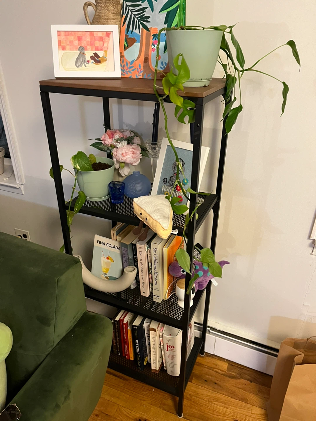 Wood & Metal Book Shelf