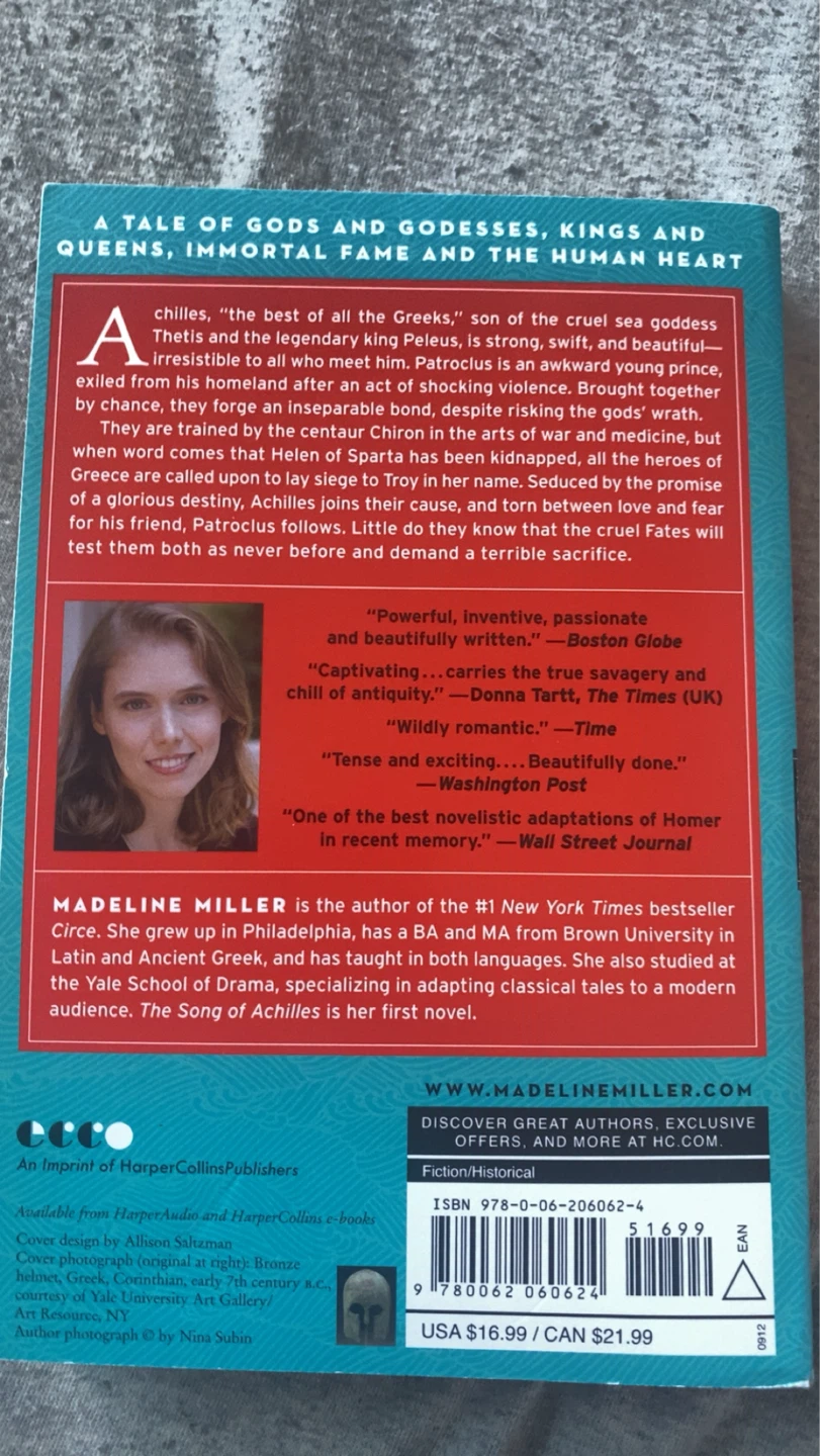 The Song of Achilles by Madeline Miller - Fiction Novel - photo 2