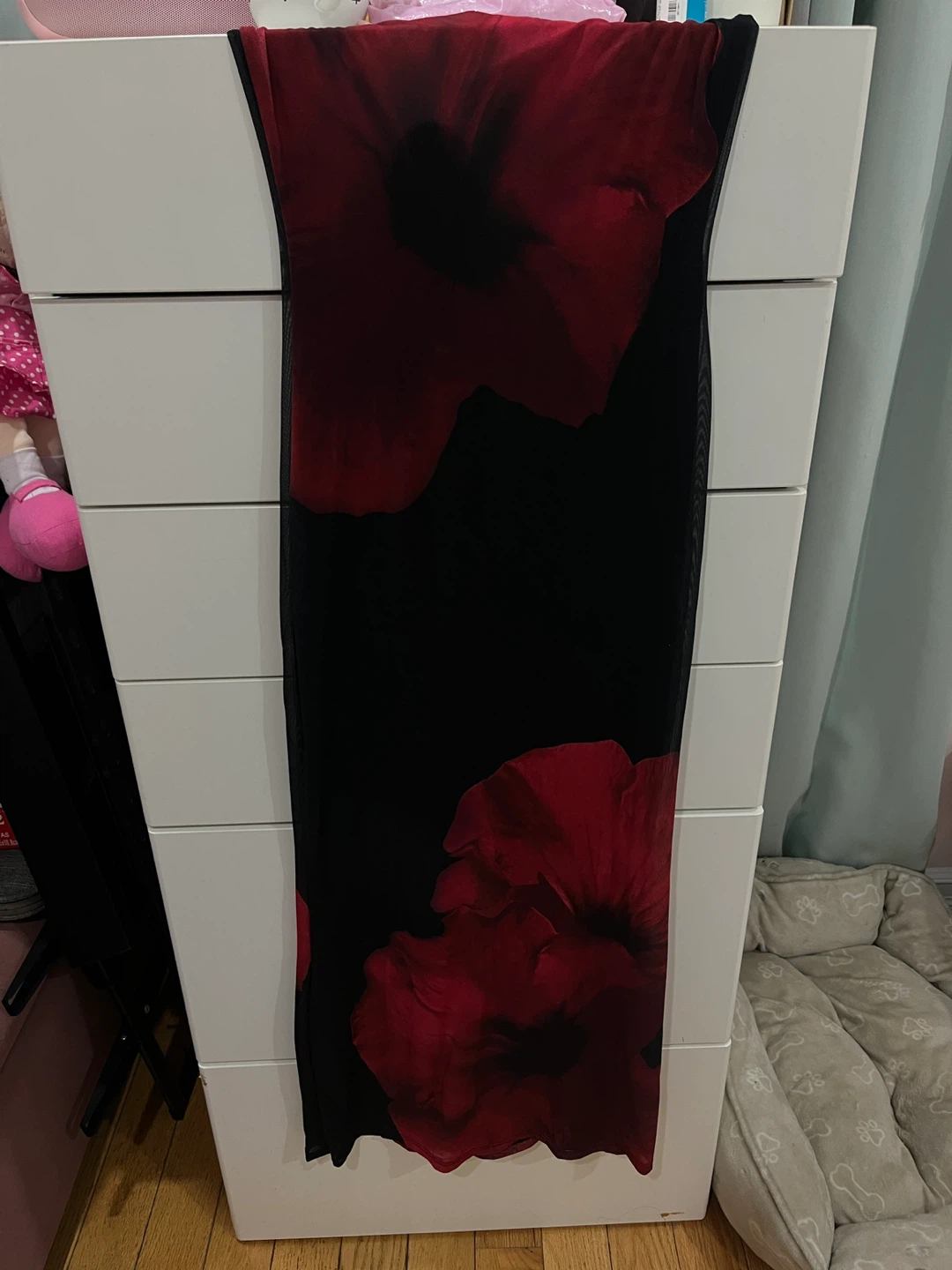 Windsor Black & Red Floral Mesh Maxi Dress - photo 4